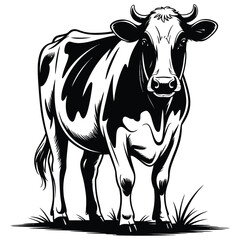 black and white cow