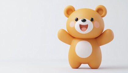 Fototapeta premium Adorable Teddy Bear Plush Toy - A Charming And Huggable Stuffed Animal Ideal For All Ages, Perfect Gift Or Cuddly Companion.