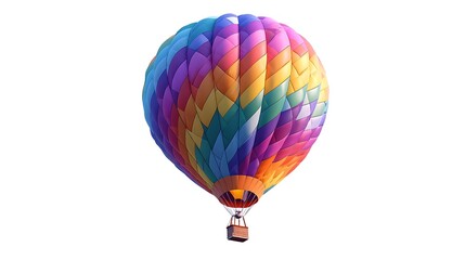 Vibrant hot-air balloon isolated