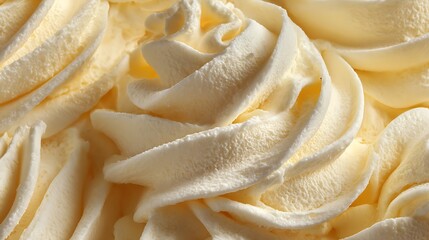 Vanilla flavor gelato - full frame background banner detail, close up of a beige surface texture of vanilla ice cream
