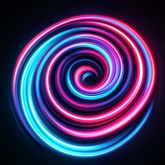 Glowing Neon Spiral Abstract Light Trails, futuristic , vortex
