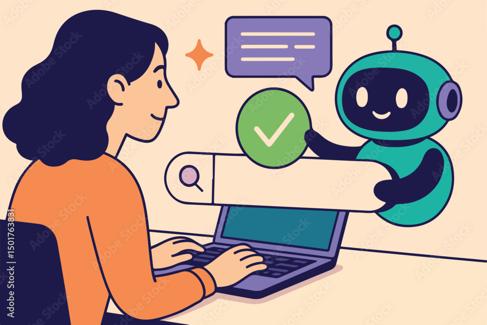 Poster search concept. character using artificial intelligence generative tools for searching or browsing i
