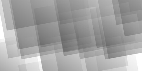 Abstract minimal geometric white and gray light background design. white transparent material in triangle diamond and squares shapes in random geometric pattern.