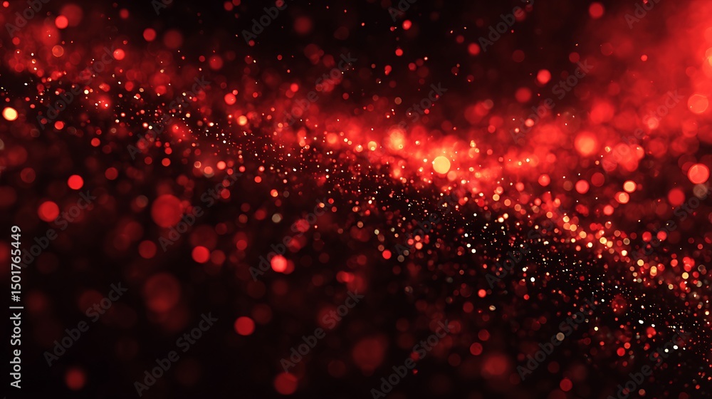 Fototapete red glow particle abstract bokeh background