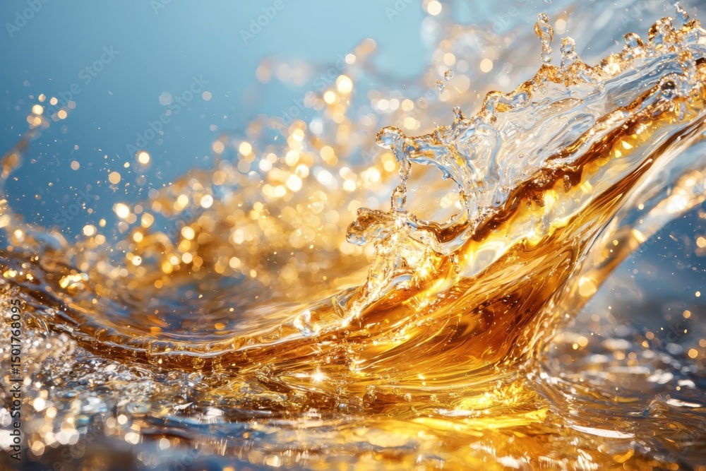 Poster water splash action studio setting image bright environment close-up view liquid motion concept