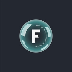 Glossy Letter F Logo Design