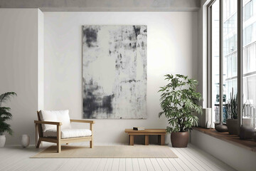 nice room with a great wibe front view on clear white wall