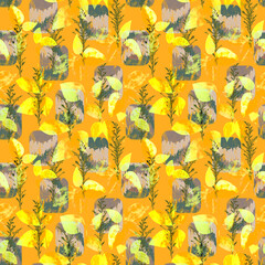 Abstract Seamless Pattern Design, Repeatable Textile Fabric Print, Multicolor Allover Floral Design