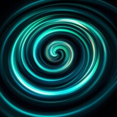 Fototapeta premium Teal Light Spiral, Cosmic Flow ,Abstract Art