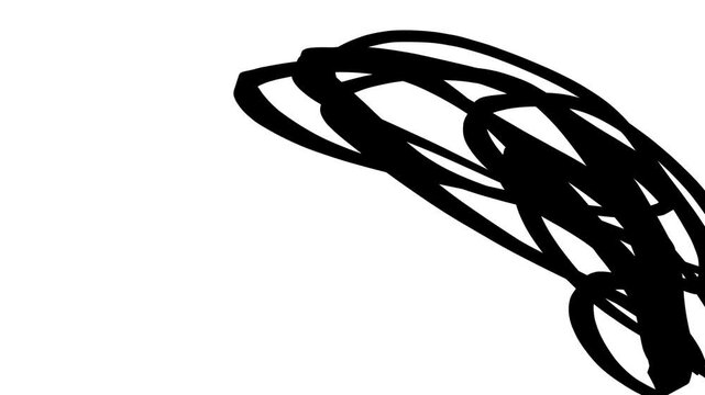 Scribble doodle cloud moving and filling background animation, black and white, hand drawn, abstract texture
