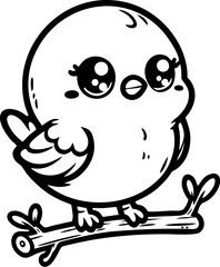  Adorable Cartoon Bird Coloring Page
kawaii_bird_on_branch_coloring_page