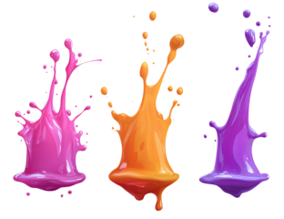  Colorful paint splash vector illustration on a transparent background, 