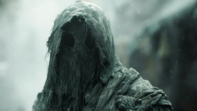 scary ghost characters on hellowen night