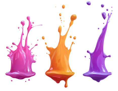 Colorful paint splash vector illustration on a transparent background,