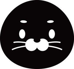 アザラシのアイコン　モノトーン