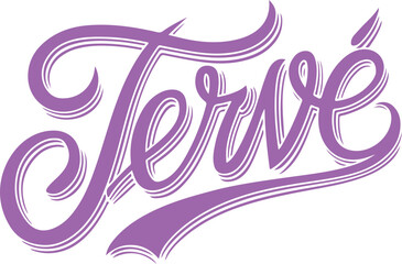 Obraz premium Purple Textured 'Terve' Lettering.