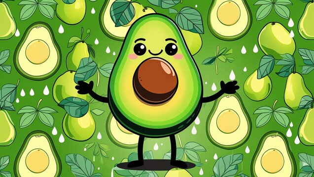 Joyful Jolly Avocuddle: This Carefree, Happy, and Quirky Character Winks for Fun
