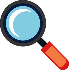 Colorful cartoon magnifying glass illustration for research and investigation concepts
