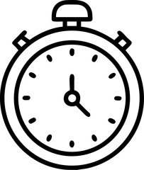 Simple linear stopwatch icon depicting time management and measurement concept