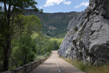 LE-315 Highway in the Vegacervera Gorges in Leon, Spain