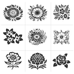 flower vector set