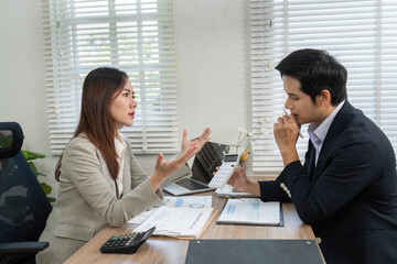 Financial Consultation. Engaging discussion between a financial advisor and client in a modern office.