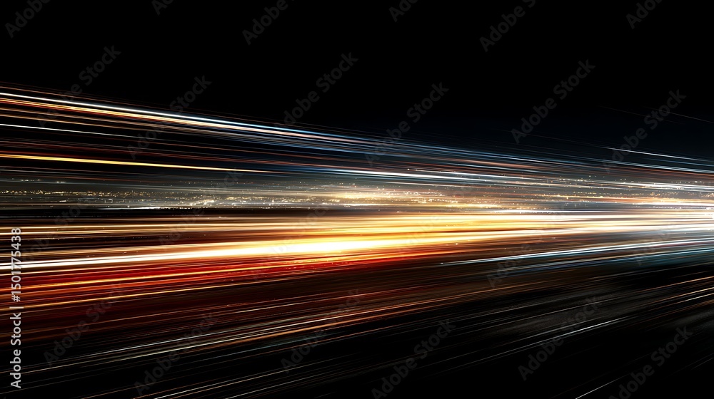 Aufkleber abstract long exposure dynamic speed light trails background