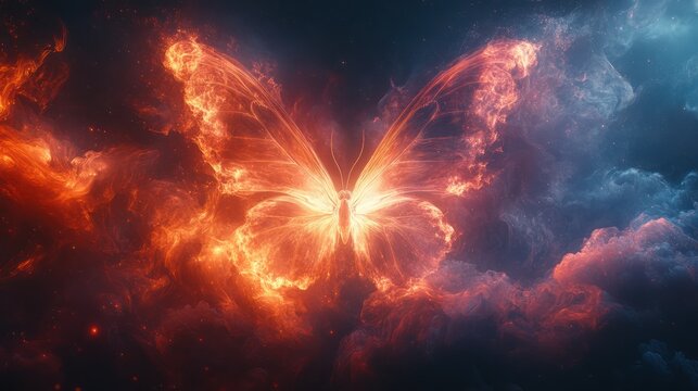 Fototapeta fire butterfly