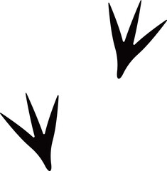 トリの足あとアイコン　モノトーン © ベルベットR