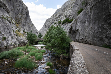 The Torio River in the Vegacervera Gorges in León, on the LE-315 highway