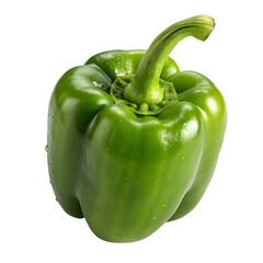 A whole single bell pepper isolated on a transparent background