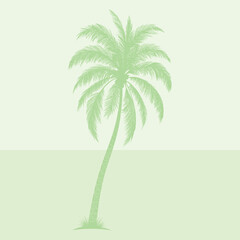 Obraz premium Serene Palm Tree Illustration on Light Green Background 