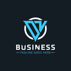 DZ Monogram. Modern Initials DZ Letter Logo Design with Blue and White Circle. DZ Icon for Business Branding and Professional Identity