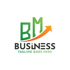 BM Finance Logo. Letter BM Logo Business Success. BM Growth Arrow Financial Success Logo Design