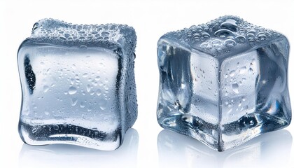 Obraz premium Ice Cube Isolated on White Background – Clipping Path and Full Depth of Field