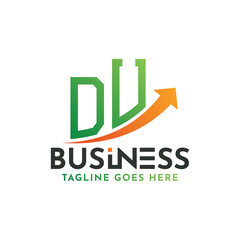 DU Finance Logo. Letter DU Logo Business Success. DU Growth Arrow Financial Success Logo Design