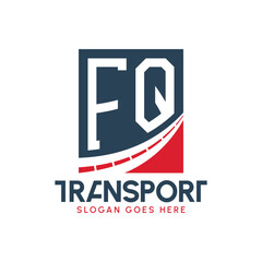 Obraz premium Letter FQ Transport Logo Design. Modern FQ Road Logo for Delivery, Transport Company and Fleet Business