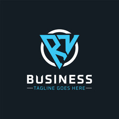 RZ Monogram. Modern Initials RZ Letter Logo Design with Blue and White Circle. RZ Icon for Business Branding and Professional Identity