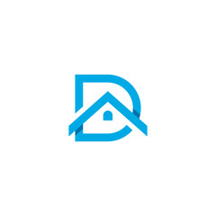 Letter D and House Logo – Initial D Logo Design Template Vector