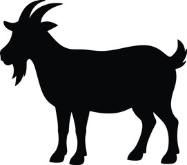 Goat full black Silhouette vector icon