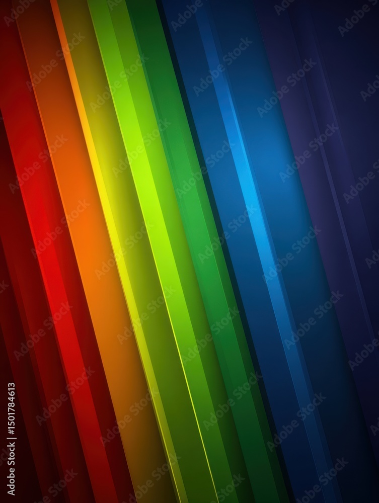 Poster abstract rainbow spectrum background with diagonal lines in vivid colors for graphic design and wall