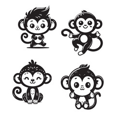Fototapeta premium Monkey Svg Bundle