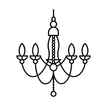 recommend clip art: crystal chandelier line art vector