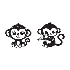 Fototapeta premium Monkey Svg Bundle