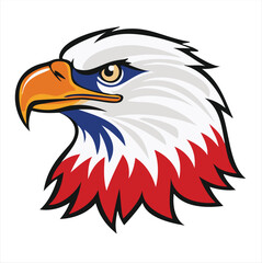 Obraz premium Patriotic bald eagle head profile mascot design