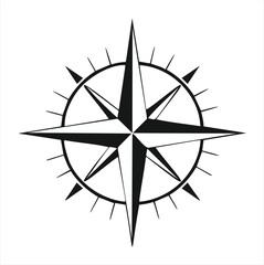 Nautical compass star graphic design element