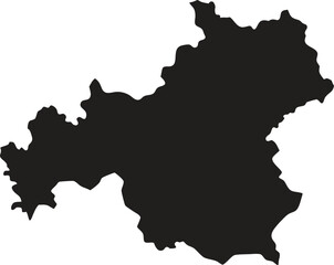 Austria black map silhouette vector style with white background