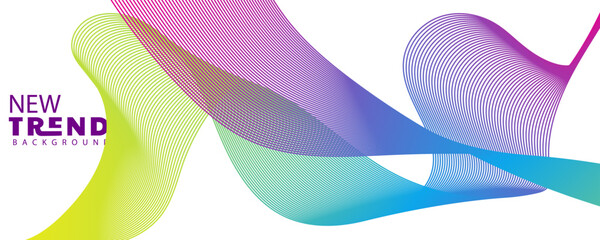 abstract wave line design background, Abstract, smooth, transparent, blue, wave design element. gradient color  wave. Wave of blue movement curve of a smoky flow