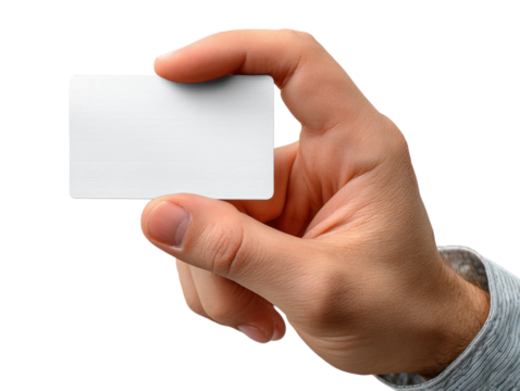 hand holding a business card - Powered by Adobe
