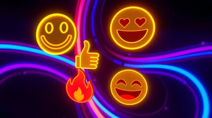 A vibrant background of numerous yellow emoji faces with different expressions creates a cheerful and playful digital pattern. Abstract concept